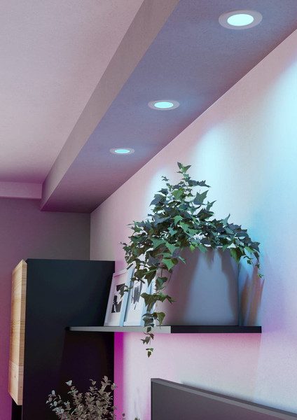 Eglo LED Einbauleuchte Fueva 6-Z Smart 3-flammig dimmbar 3x 2,8W RGB CCT warm-/tageslichtweiss 2700-6500K Zigbee IP44 Weiss Ø9cm 901429