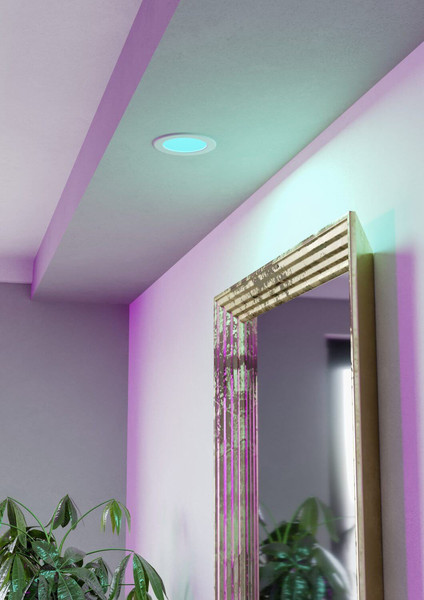Eglo LED Einbauleuchte Fueva 6-Z Smart dimmbar 5W RGB CCT warm-/tageslichtweiss 2700-6500K Zigbee IP44 Weiss Ø12cm 901431