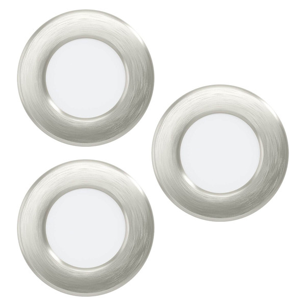Eglo LED Einbauleuchte Fueva 6-Z Smart 3-flammig dimmbar 3x 2,8W RGB CCT warm-/tageslichtweiss 2700-6500K Zigbee IP44 Nickel-matt Ø9cm 901434