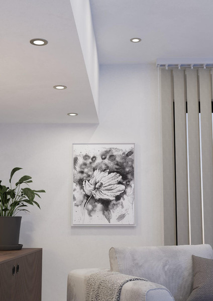 Eglo LED Einbauleuchte Fueva 6-Z Smart 3-flammig dimmbar 3x 2,8W RGB CCT warm-/tageslichtweiss 2700-6500K Zigbee IP44 Nickel-matt Ø9cm 901434