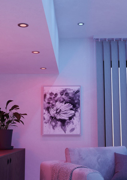 Eglo LED Einbauleuchte Fueva 6-Z Smart 3-flammig dimmbar 3x 2,8W RGB CCT warm-/tageslichtweiss 2700-6500K Zigbee IP44 Nickel-matt Ø9cm 901434
