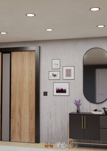 Eglo LED Einbauleuchte Fueva 6-Z Smart dimmbar 9,5W RGB CCT warm-/tageslichtweiss 2700-6500K Zigbee IP44 Nickel-matt Ø17cm 901436