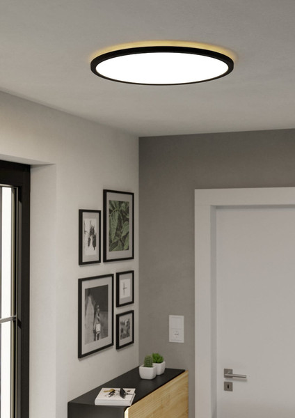 Eglo LED Deckenleuchte Rovito 16,8W CCT warm-/neutral-/tageslichtweiss 2700/4000/6500K IP44 Schwarz Ø50cm 901441