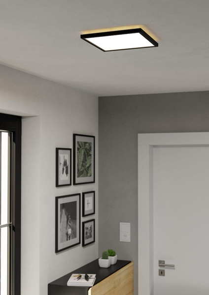 Eglo LED Deckenleuchte Rovito 13,4W CCT warm-/neutral-/tageslichtweiss 2700/4000/6500K IP44 Schwarz 29x29cm 901442