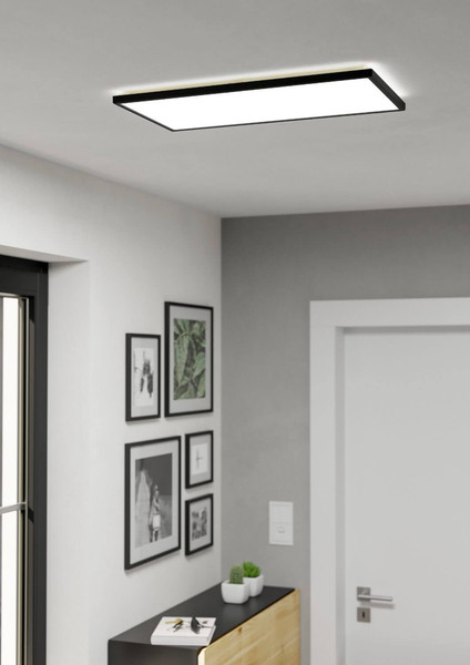 Eglo LED Deckenleuchte Rovito 17,2W CCT warm-/neutral-/tageslichtweiss 2700/4000/6500K IP44 Schwarz 57x30cm 901445