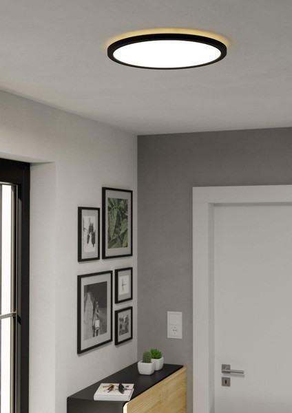 Eglo LED Deckenleuchte Rovito-R dimmbar 18,5W CCT warm-/tageslichtweiss 2700-6500K IP44 Schwarz Ø39cm 901454
