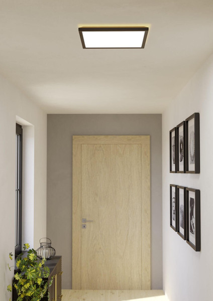 Eglo LED Deckenleuchte Rovito-R dimmbar 17,6W CCT warm-/tageslichtweiss 2700-6500K IP44 Schwarz 39x39cm 901456