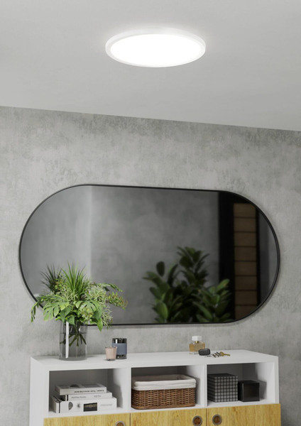 Eglo LED Deckenleuchte Rovito-R dimmbar 18,5W CCT warm-/tageslichtweiss 2700-6500K IP44 Weiss Ø39cm 901458