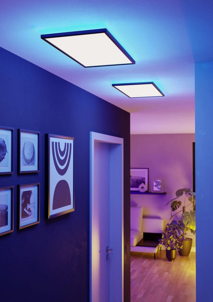 Eglo LED Deckenleuchte Rovito-Z Smart dimmbar 17,2W RGB CCT warm-/tageslichtweiss 2700-6500K Zigbee IP44 Schwarz 57x30cm 901469