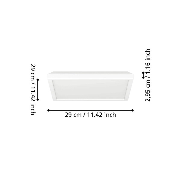 Eglo LED Deckenleuchte Rovito-Z Smart dimmbar 13,4W RGB CCT warm-/tageslichtweiss 2700-6500K Zigbee IP44 Weiss 29x29cm 901474