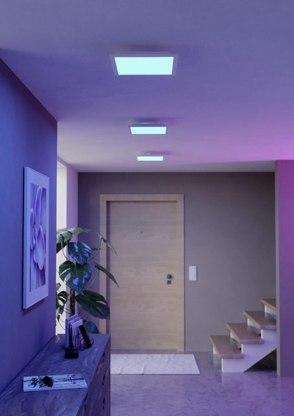 Eglo LED Deckenleuchte Moradillo-Z Smart dimmbar 14W RGB CCT warm-/tageslichtweiss 2700-6500K Zigbee Weiss Stahl 29,5x29,5cm 901512