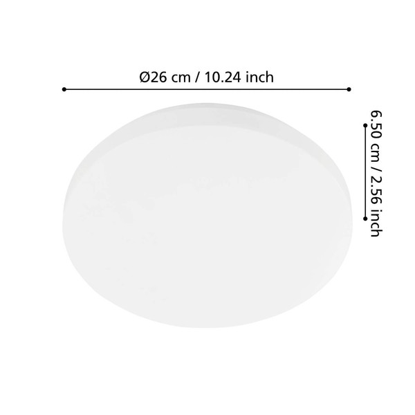 Eglo LED Deckenleuchte Approdo 12W warmweiss 3000K IP54 Weiss Stahl Ø26cm 901524
