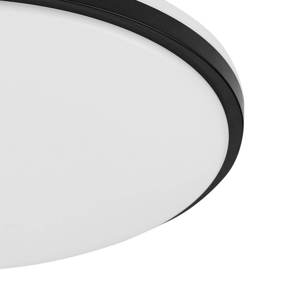 Eglo LED Deckenleuchte Margidore 18W CCT warm-/neutral-/tageslichtweiss 3000/4000/6500K IP54 Weiss Schwarz Stahl Ø34cm 901529