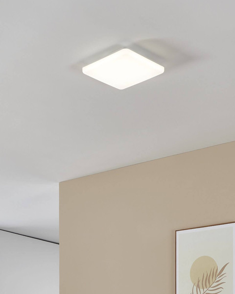 Eglo LED Deckenleuchte Castagneto 16,5W CCT warm-/neutral-/tageslichtweiss 2700/4000/6500K IP54 Weiss 26x26cm 901533