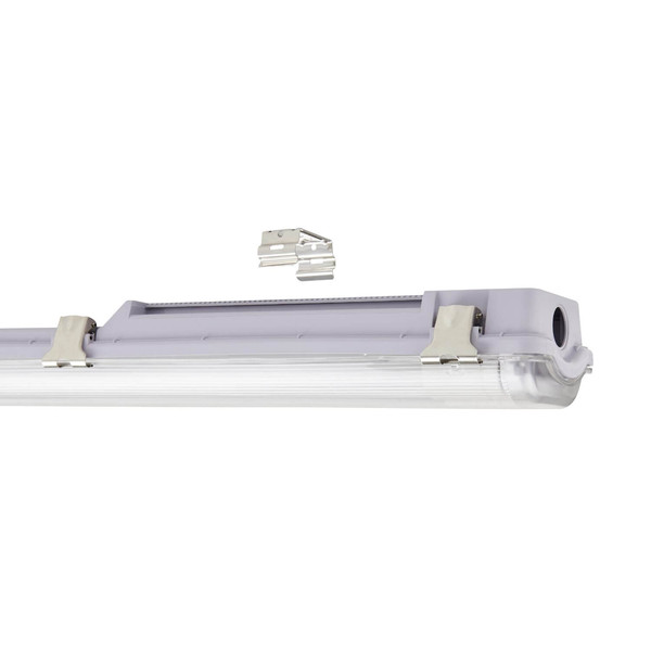 Eglo LED Feuchtraumleuchte Basic 2-flammig G13 2x 15W neutralweiss 4000K IP65 Grau Transparent 126x10cm 901542