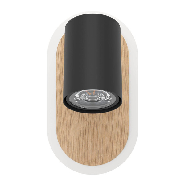 Eglo LED Wandleuchte Rimbocchi 7W warmweiss 3000K Schwarz Braun Satiniert Stahl 18x15cm 901631