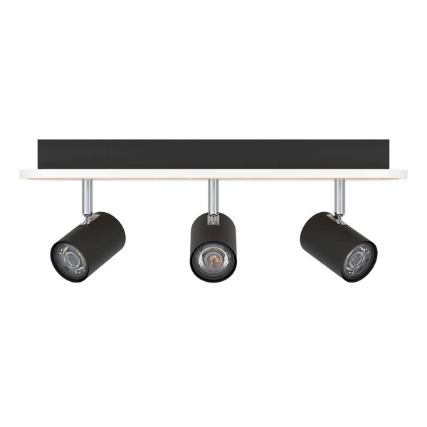 Eglo LED Deckenstrahler Rimbocchi 20W warmweiss 3000K Schwarz Braun Satiniert Stahl 46x15cm 901633