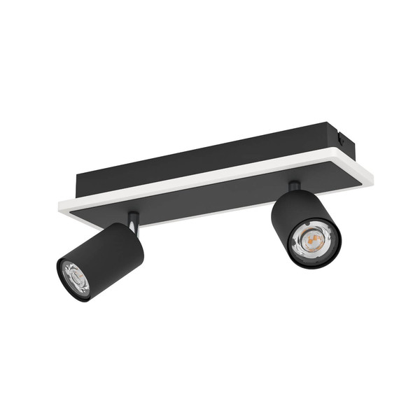 Eglo LED Deckenstrahler Rimbocchi 1 12W warmweiss 3000K Schwarz Satiniert Stahl 34x14cm 901635