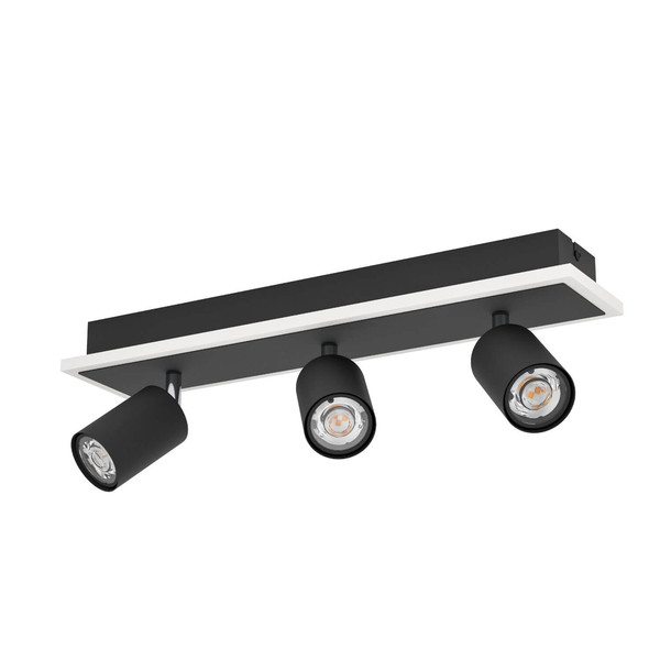 Eglo LED Deckenstrahler Rimbocchi 1 20W warmweiss 3000K Schwarz Satiniert Stahl 46x14cm 901636