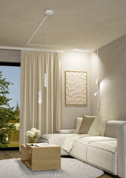 Eglo LED Schienen-Pendelleuchte Tplus Pendant dimmbar 6,6W CCT warm-/tageslichtweiss 2700-6500K Weiss Ø5,5cm 901711