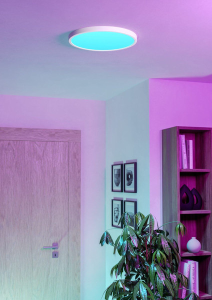 Eglo LED Aufbauleuchte Fueva 6-Z Smart dimmbar 17,5W RGB CCT warm-/tageslichtweiss 2700-6500K Zigbee IP44 Weiss Ø39cm 901726