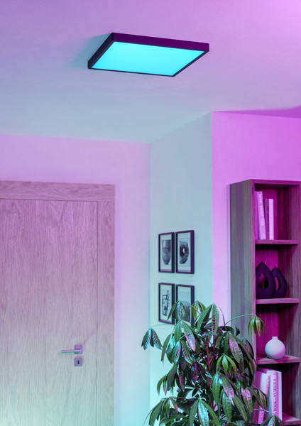 Eglo LED Aufbauleuchte Fueva 6-Z Smart dimmbar 17,8W RGB CCT warm-/tageslichtweiss 2700-6500K Zigbee IP44 Schwarz 39x39cm 901728