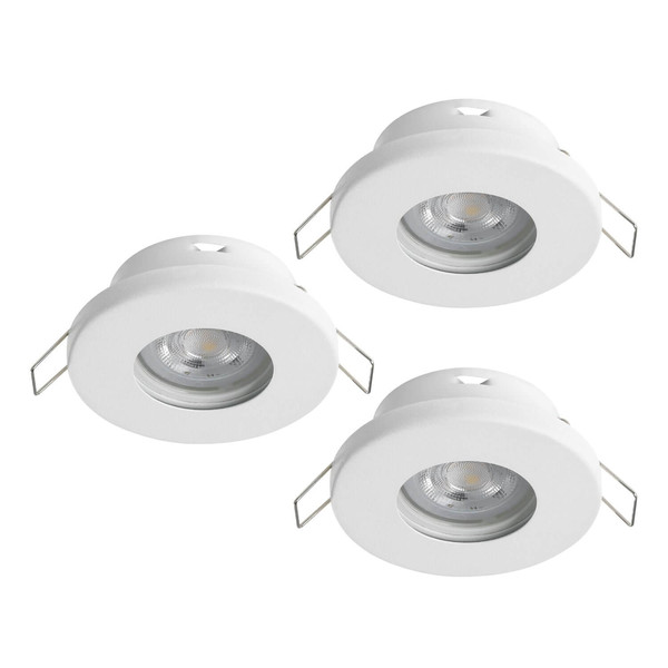 Eglo LED Einbauspot Favazzina 3-flammig GU10 3x 4W warmweiss 2700K IP44 Weiss Klar Stahl Glas Ø8,5cm 901759
