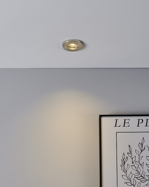 Eglo LED Einbauspot Favazzina 3-flammig GU10 3x 4W warmweiss 2700K IP44 Nickel-matt Klar Stahl Glas Ø8,5cm 901761