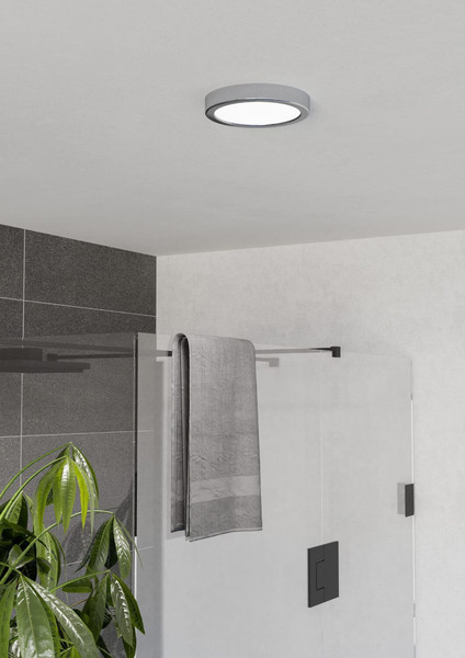 Eglo LED Aufbauleuchte Fueva 6 7,5W CCT warm-/neutral-/tageslichtweiss 2700/4000/6500K IP44 Chrom Stahl Ø17cm 901762