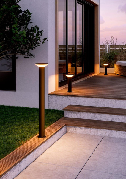 Eglo LED Außen-Stehleuchte Rigosa 10W warmweiss 3000K IP44 Schwarz Stahl 100cm 901842