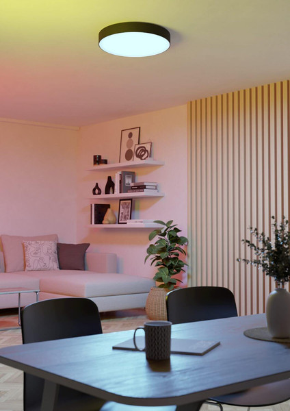 Eglo LED Deckenleuchte Gallizzi-Z Smart dimmbar 15W RGB CCT warm-/tageslichtweiss 2700-6500K Zigbee Schwarz Ø39cm 901903