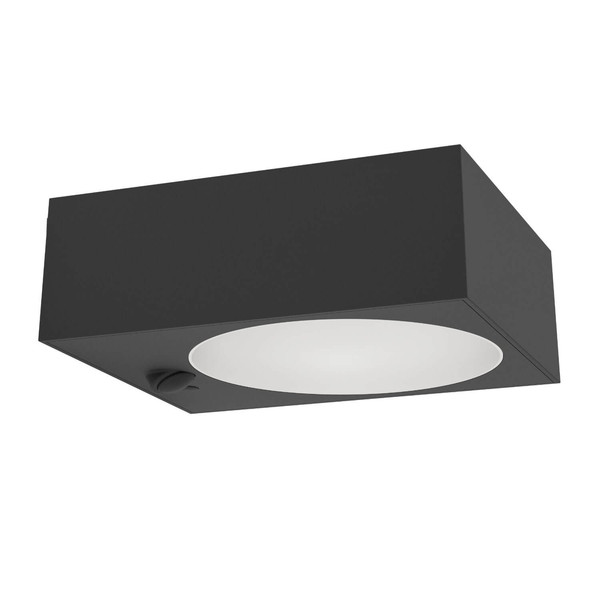 Eglo LED Solar-Wandleuchte Darfano dimmbar 6,5W neutralweiss 4000K Bewegungsmelder IP54 Schwarz mit Sensor 14,5x5,5cm 901914