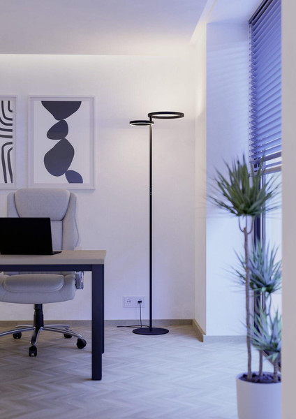 Eglo LED Stehleuchte Castelpoto 1 dimmbar 28W CCT warm-/tageslichtweiss 2700-6500K Schwarz Stahl 180cm 901974