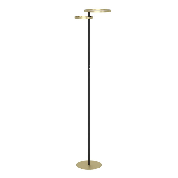 Eglo LED Stehleuchte Castelpoto 1 dimmbar 28W CCT warm-/tageslichtweiss 2700-6500K Messing-gebürstet Schwarz Stahl 180cm 901975