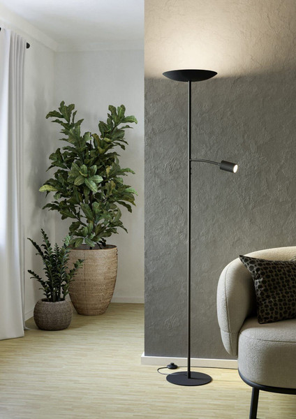 Eglo LED Stehleuchte Conivarino dimmbar 30,5W warmweiss 2700K Schwarz Stahl 170cm 901977