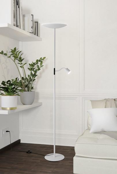 Eglo LED Stehleuchte Conivarino dimmbar 30,5W warmweiss 2700K Weiss Stahl 170cm 901978