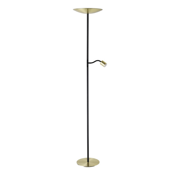 Eglo LED Stehleuchte Conivarino dimmbar 30,5W warmweiss 2700K Messing-gebürstet Schwarz Stahl 170cm 901979