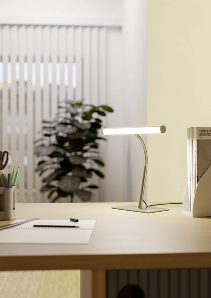 Eglo LED Tischleuchte Riccione dimmbar 5W CCT warm-/neutral-/tageslichtweiss 2700/4000/6500K Nickel-matt Stahl Aluminium 39,5x30cm 901982