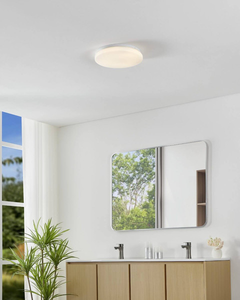 Eglo LED Deckenleuchte Frania-IP 18W CCT warm-/neutral-/tageslichtweiss 3000/4000/6000K IP44 Weiss Stahl Ø31cm 902075