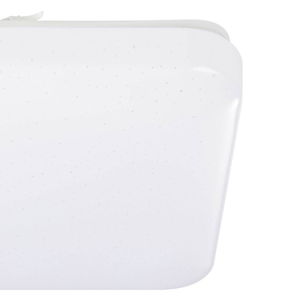 Eglo LED Deckenleuchte Frania-IP 18W CCT warm-/neutral-/tageslichtweiss 3000/4000/6000K IP44 Weiss Stahl Kristalleffekt 33x33cm 902078