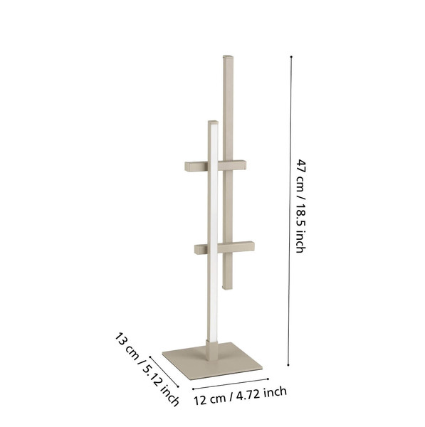 Eglo LED Tischleuchte Trepiliano 6,5W warmweiss 3000K Sandfarben Aluminium Stahl 47x12cm 902143