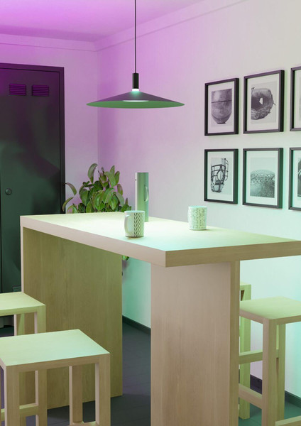 Eglo LED Pendelleuchte Conomavilla-Z Smart dimmbar 15,5W RGB CCT warm-/tageslichtweiss 2700-6500K Zigbee Schwarz Stahl Ø45cm 902183