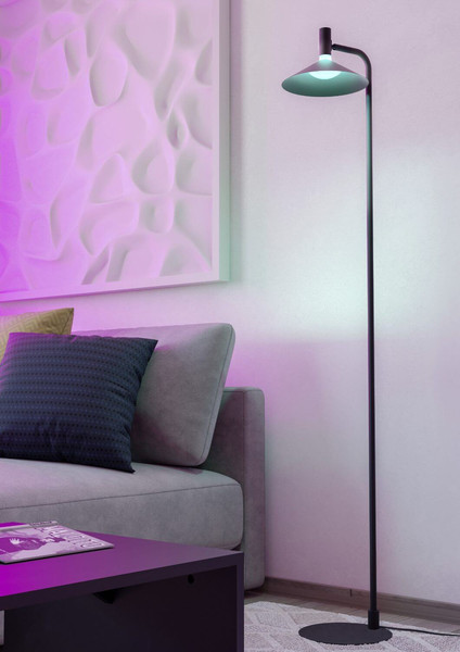Eglo LED Stehleuchte Conomavilla-Z Smart dimmbar 7,5W RGB CCT warm-/tageslichtweiss 2700-6500K Zigbee Schwarz Stahl 151cm 902186