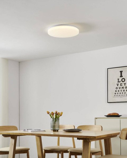 Eglo LED Deckenleuchte Frania-Z Smart dimmbar 20W RGB CCT warm-/tageslichtweiss 2700-6500K Zigbee Weiss Stahl Ø43cm 902194