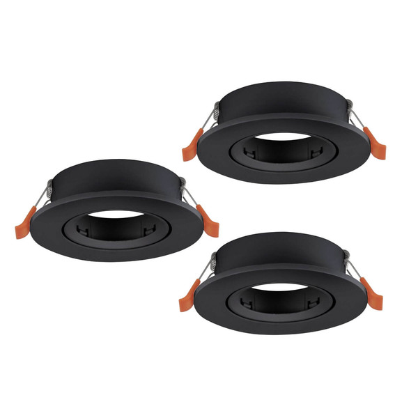 Eglo Einbauspot Barranco 3-flammig GU10 Schwarz Ø9cm 902228