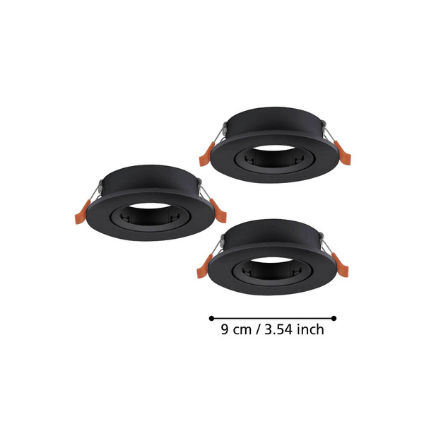 Eglo Einbauspot Barranco 3-flammig GU10 Schwarz Ø9cm 902228
