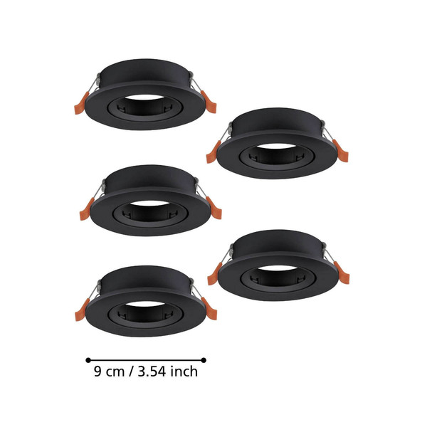Eglo Einbauspot Barranco 5-flammig GU10 Schwarz Ø9cm 902229