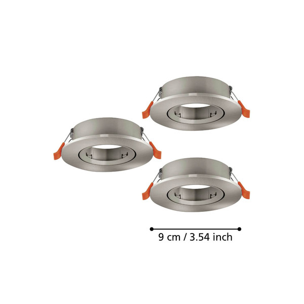 Eglo Einbauspot Barranco 3-flammig GU10 Nickel-matt Ø9cm 902232