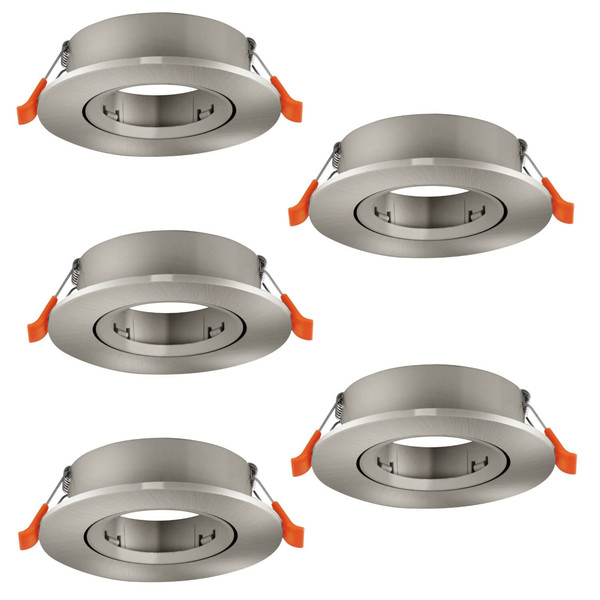 Eglo Einbauspot Barranco 5-flammig GU10 Nickel-matt Ø9cm 902233