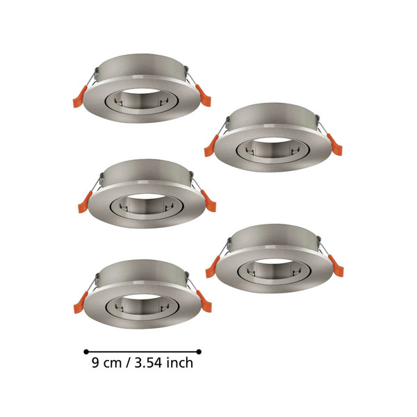Eglo Einbauspot Barranco 5-flammig GU10 Nickel-matt Ø9cm 902233
